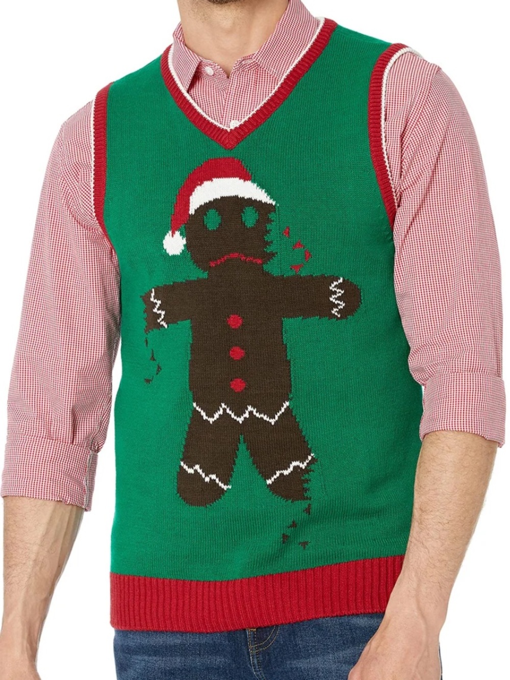 UGLY CHRISTMAS SWEATER Gingerbread Man Vest
